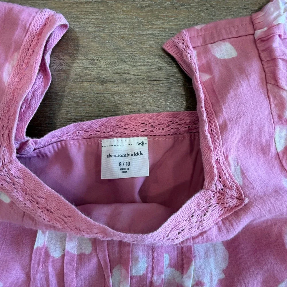 Abercrombie Kids Girls Pink Floral 2 Piece Set Skirt Top Size 9/10 Matching